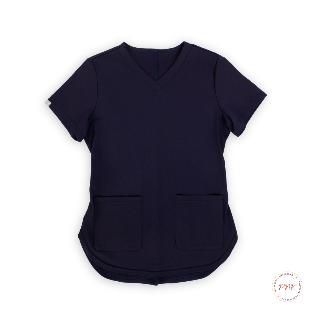 Navy Ocean Sapphire Scrub Top