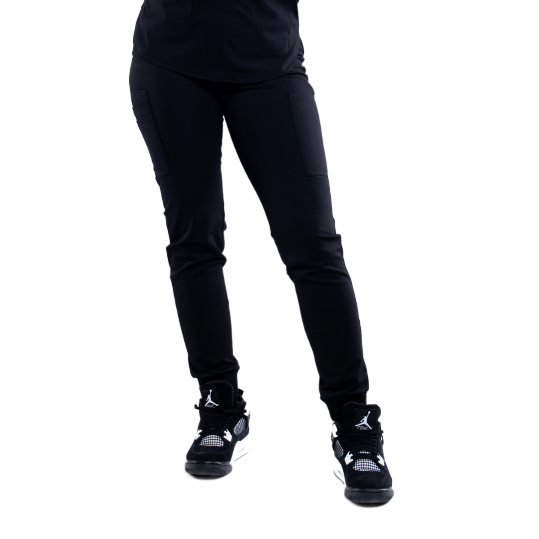 Black Midnight Noir Scrub Joggers