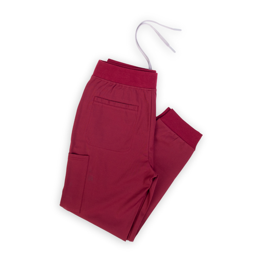 Burgundy Crimson Scrub Joggers