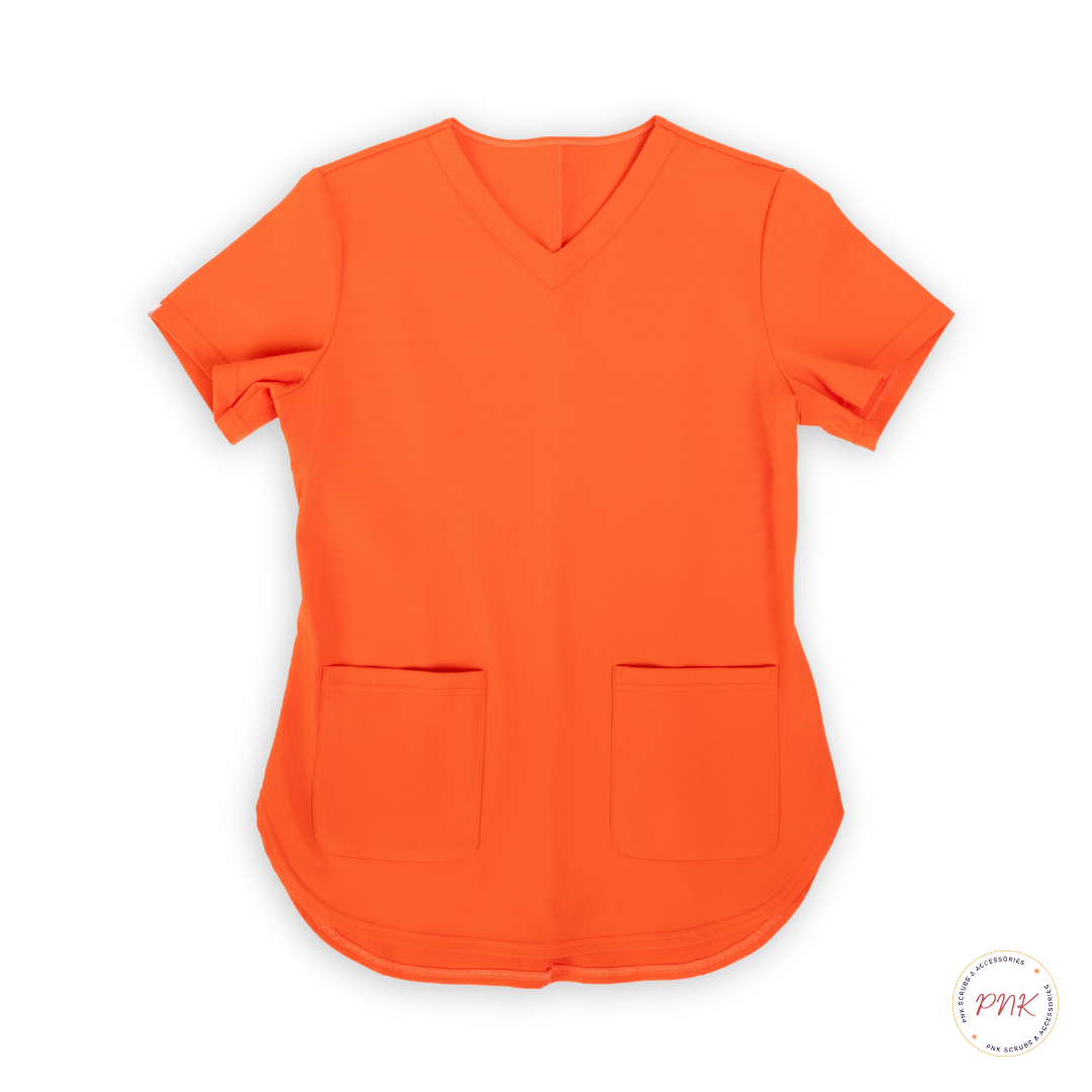 Orange Sunset Scrub Top