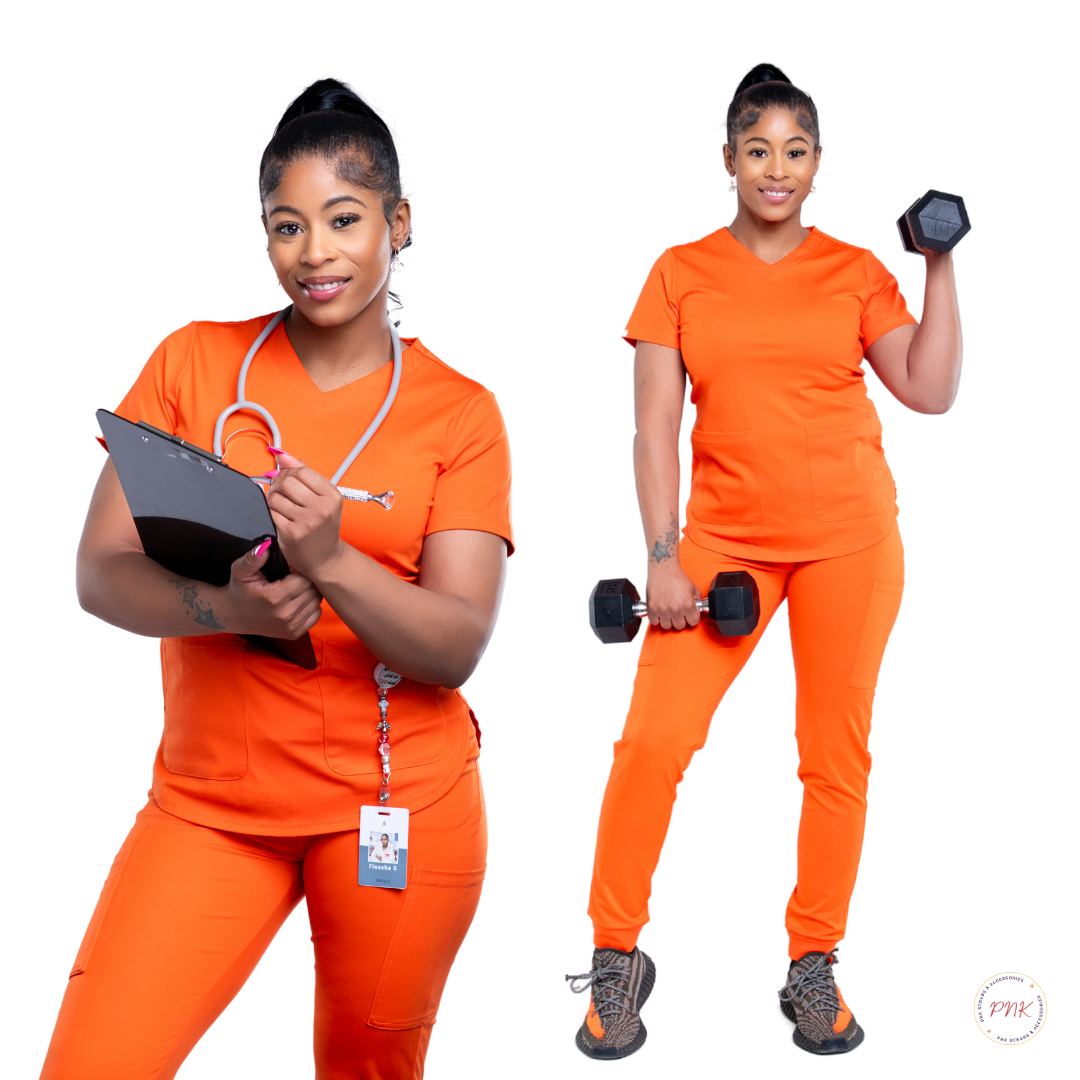 Orange Sunset Scrub Joggers
