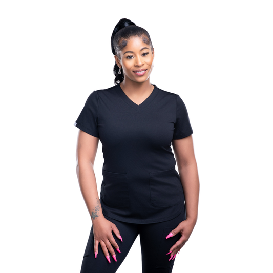 Black Midnight Noir Scrub Top