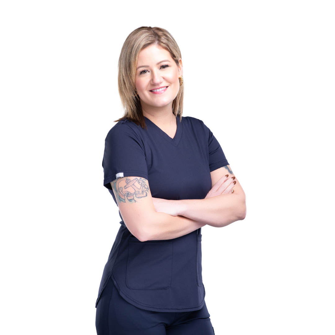 Navy Ocean Sapphire Scrub Top